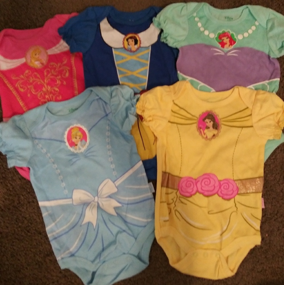 5pk Disney Princess Bodysuits